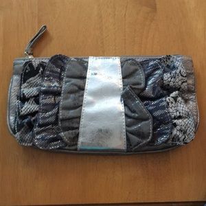 Silver and Blue Clutch